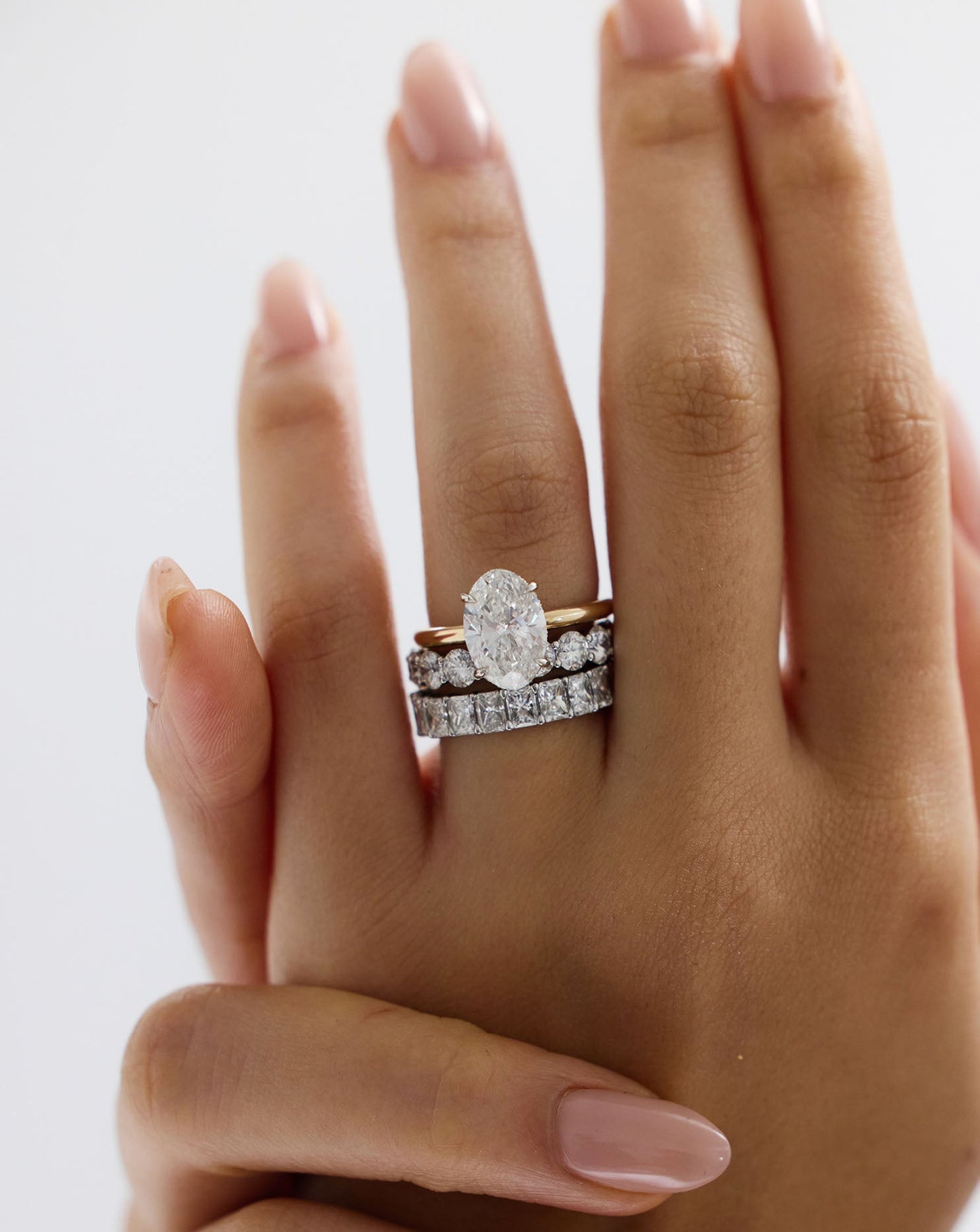 3.85 Oval Lab Diamond in Cloud Solitaire