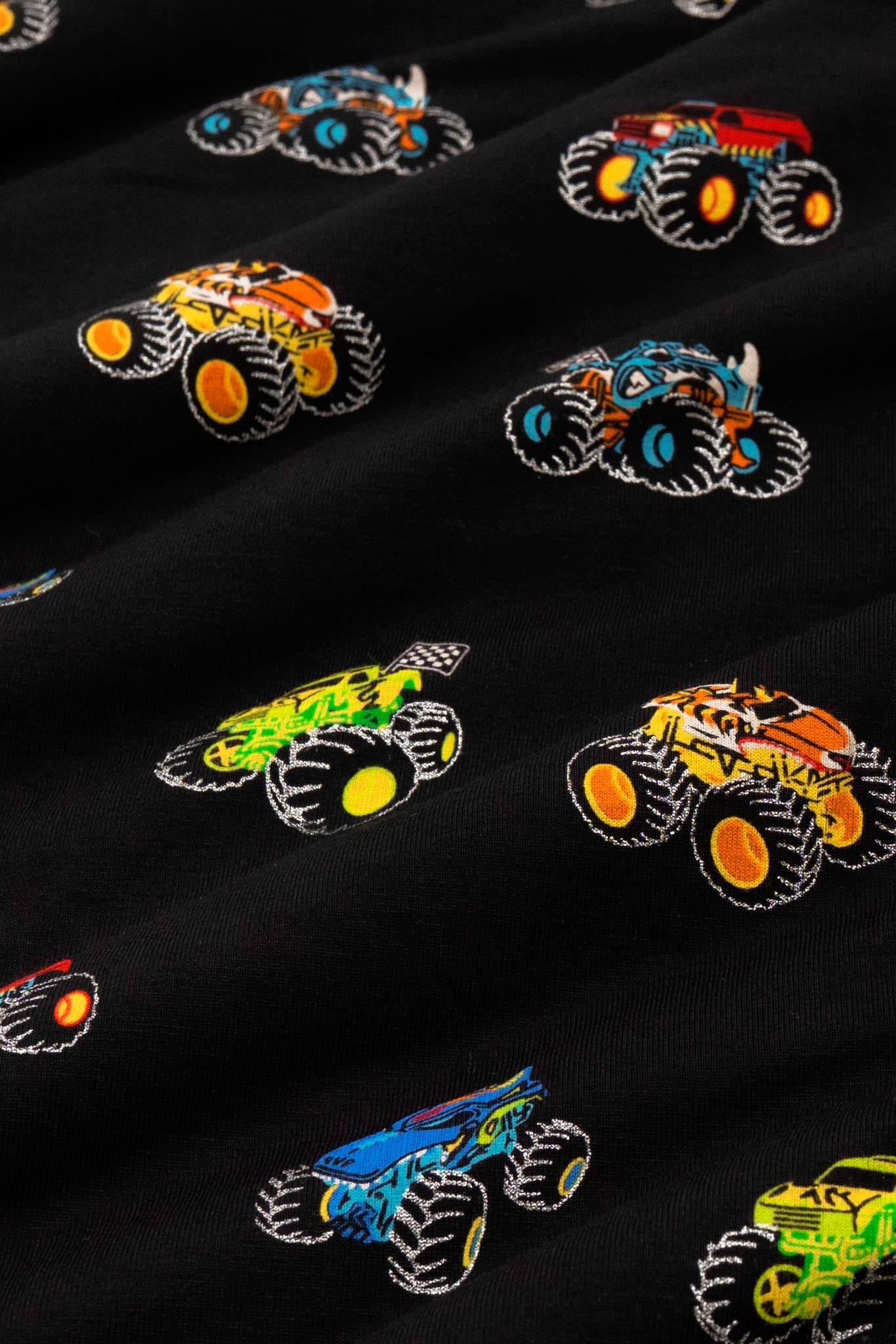 Long Sleeve Pajamas in Monster Truck