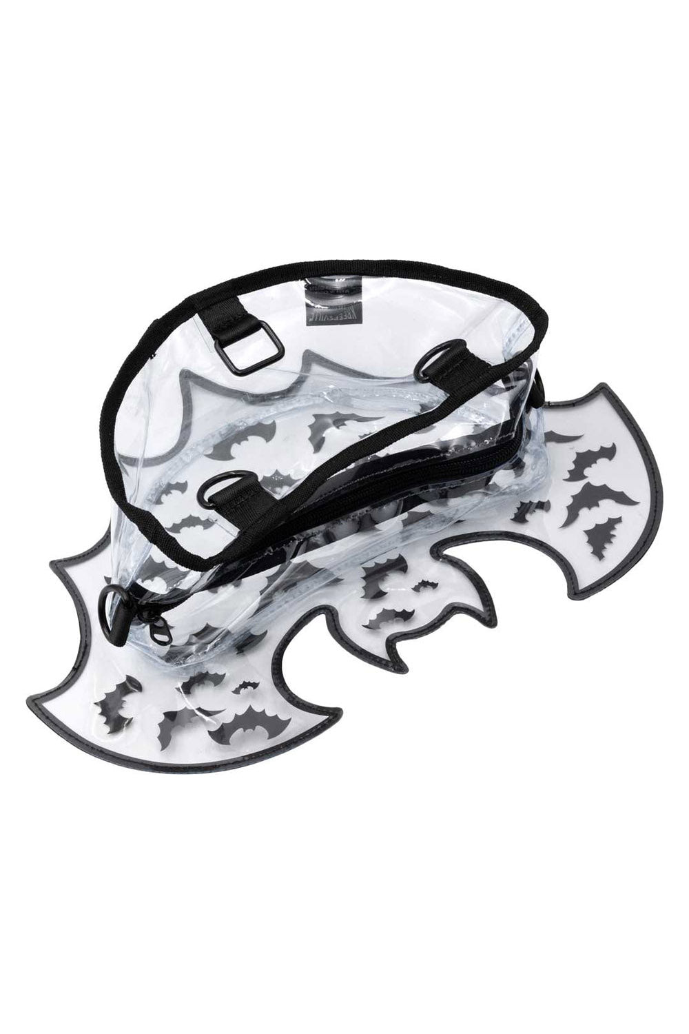 Bat Shaped Clear Vinyl Backpack Purse