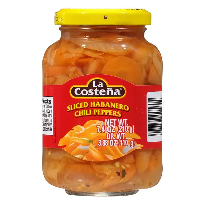 Wholesale La Costena Sliced Habanero Chilis 7.4oz- Spicy Mexican Ingredients- Mexmax INC