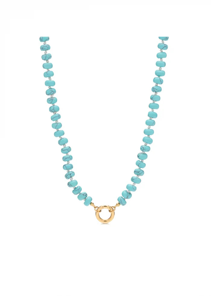Turquoise Carabiner Necklace 16-17"