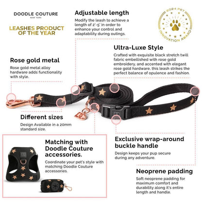 Doodle Couture, New York - Secure-In-Place Dog Leash - Blush