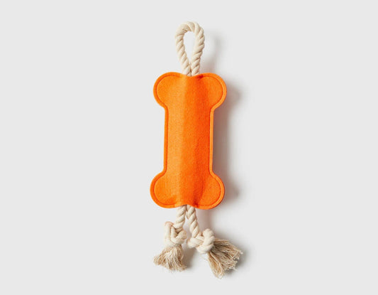 Jax & Bones Hitch and Bone Orange Rope Dog Toy 12"