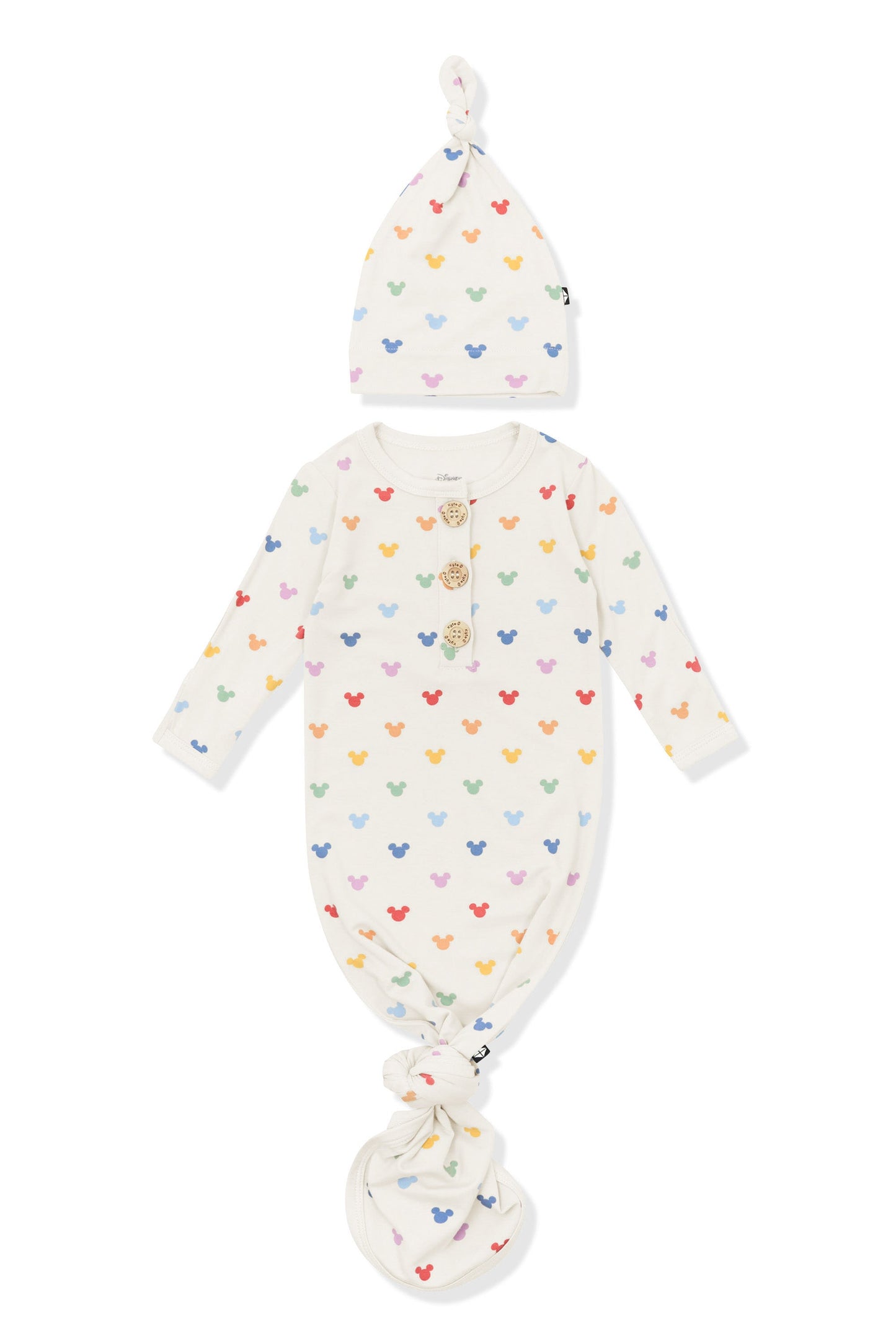 Knotted Gown with Hat Set in Pastel Mickey Mouse