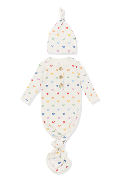 Knotted Gown with Hat Set in Pastel Mickey Mouse