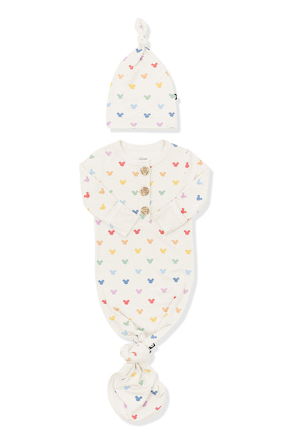 Knotted Gown with Hat Set in Pastel Mickey Mouse