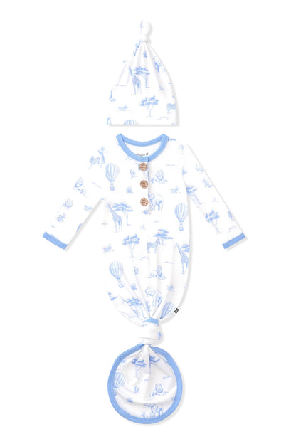 Knotted Gown with Hat Set in Toile Safari
