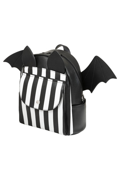 Black and White Striped Batwing Backpack