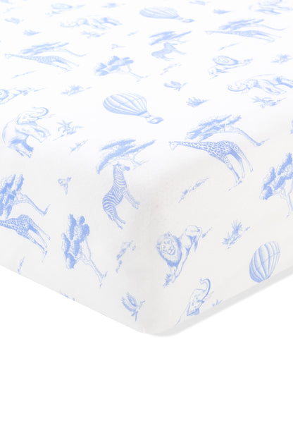 Crib Sheet in Toile Safari