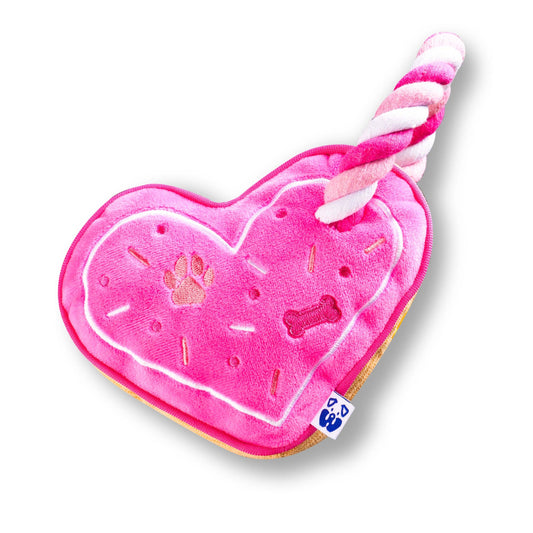 PAWTY Dog Toys - Love Heart w/ Tug Rope