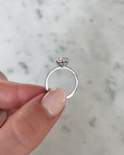 3.39 Oval Lab Diamond in Whisper Thin® with Pavé