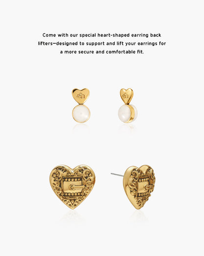 Belted Heart Stud Earrings