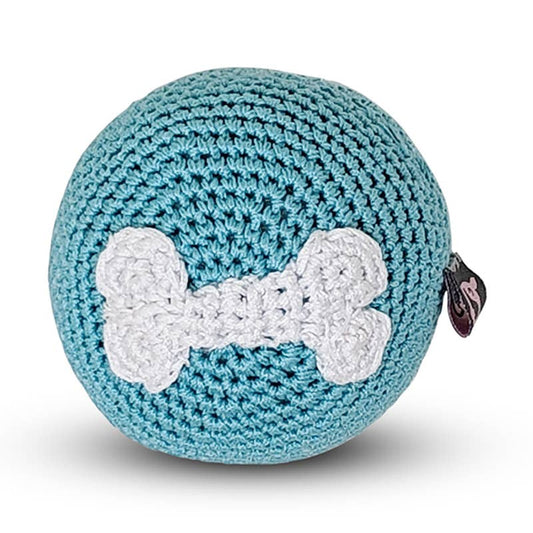 Dogo Pet - Crochet Toy - Bone Ball Blue