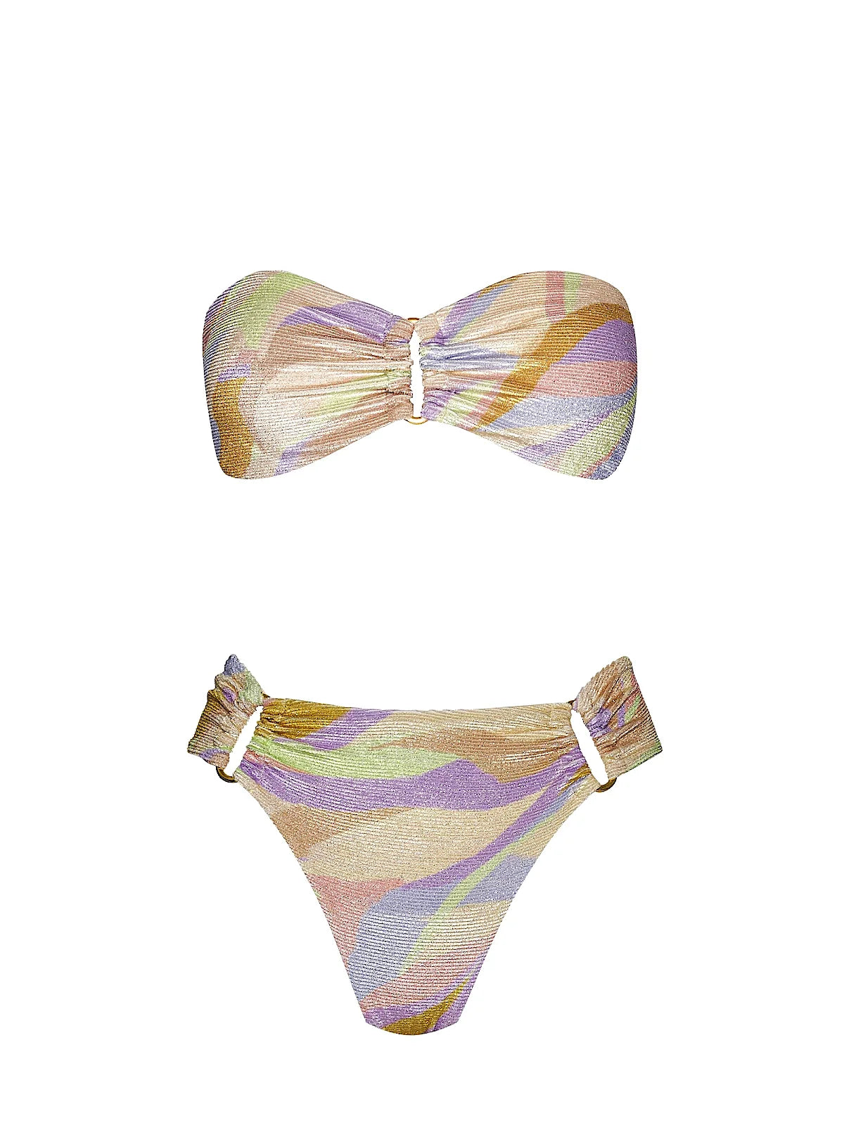 Ring Bandeau-Detail Fanned Bikini