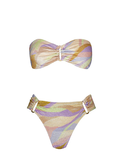 Ring Bandeau-Detail Fanned Bikini
