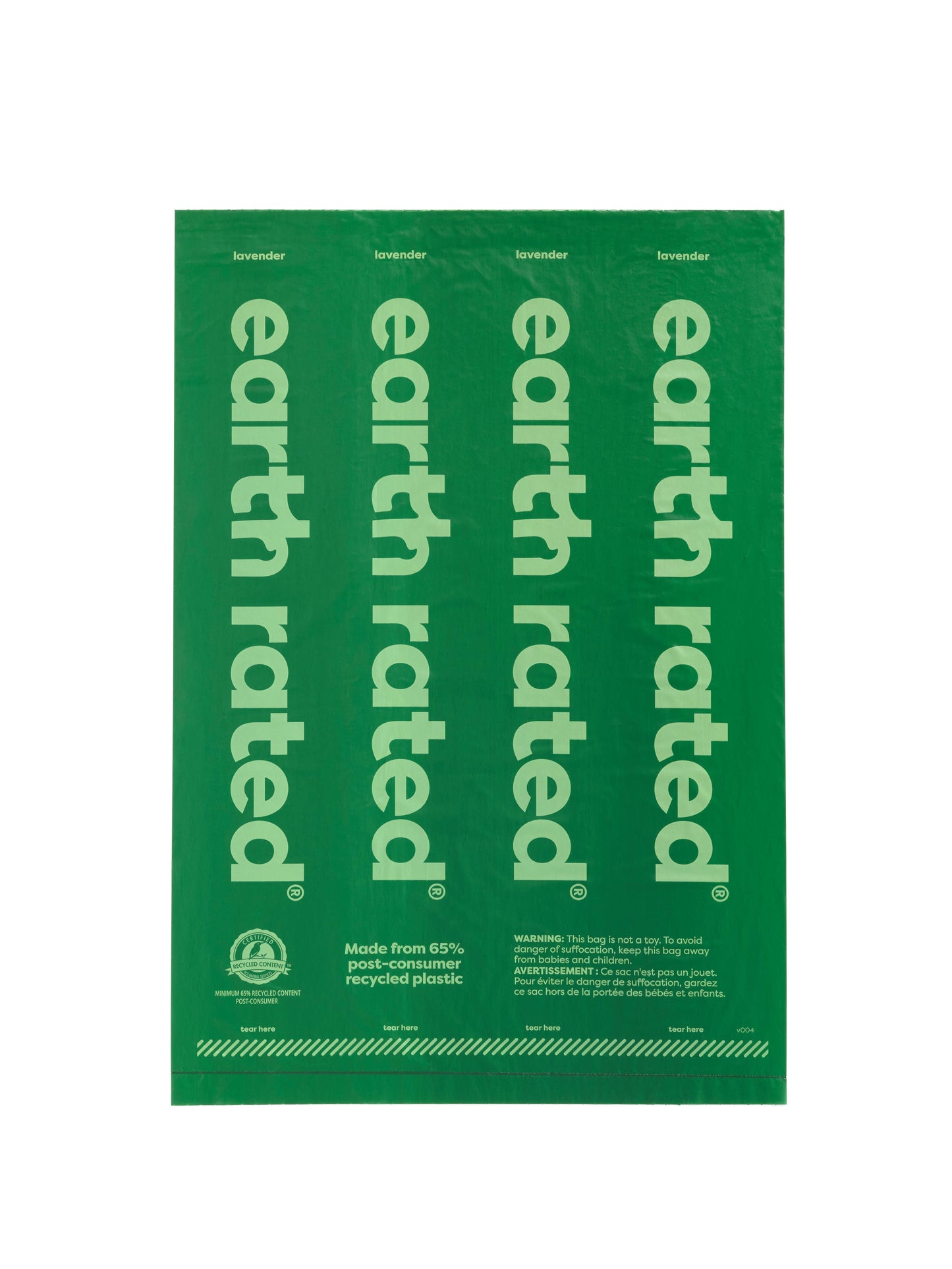 Earth Rated Lavender Poop Bags 120ct on 8 Refill Rolls 12cs