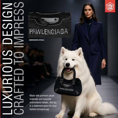 Chomp Haus - Pawlenciaga Bag – Plush Squeaky Designer Dog Toy