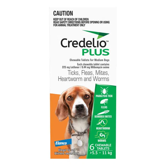 Credelio Plus - For Medium Dogs 5.5 - 11 Kg Orange