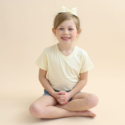 Medium Alligator Clip Bow in Chamomile