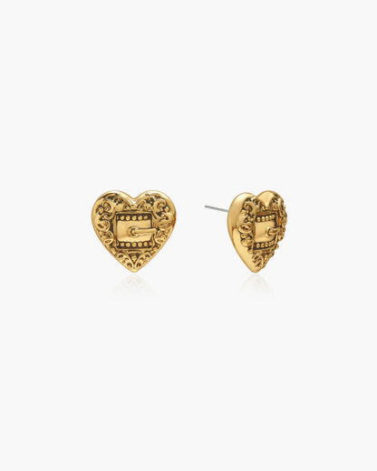 Belted Heart Stud Earrings