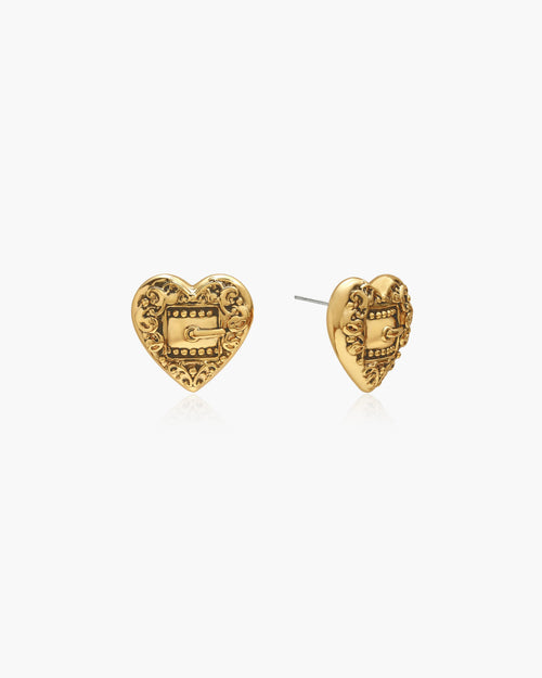 Belted Heart Stud Earrings