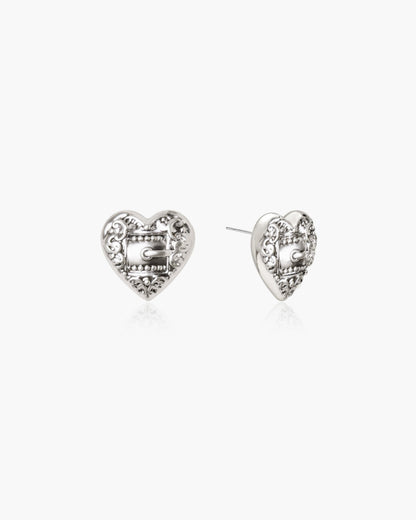 Belted Heart Stud Earrings