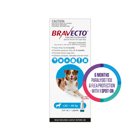 Bravecto - Spot On for Large Dogs (20 - 40 kg) Aqua