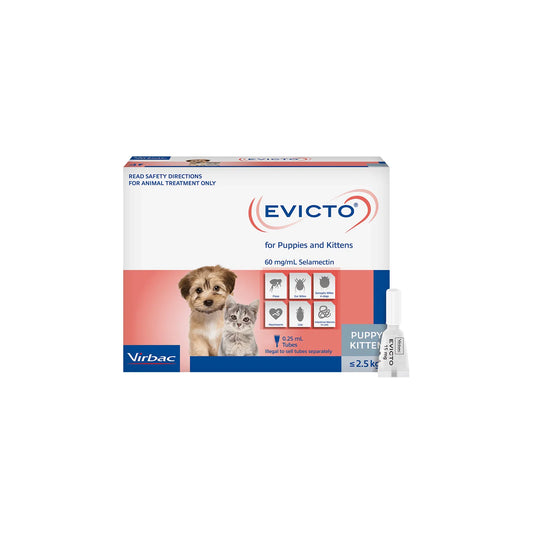 Evicto - Spot-on (Selamectin) FOR PUPPIES/KITTENS 2.5KG (GREY)