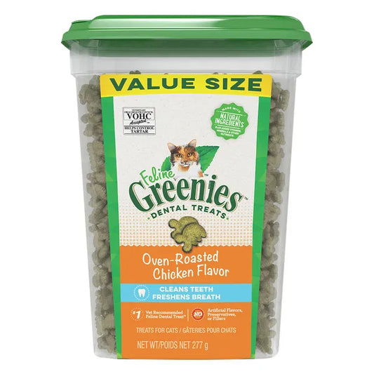 Greenies - Feline Roasted Chicken Flavour Dental Treats For Cats 277 Gm