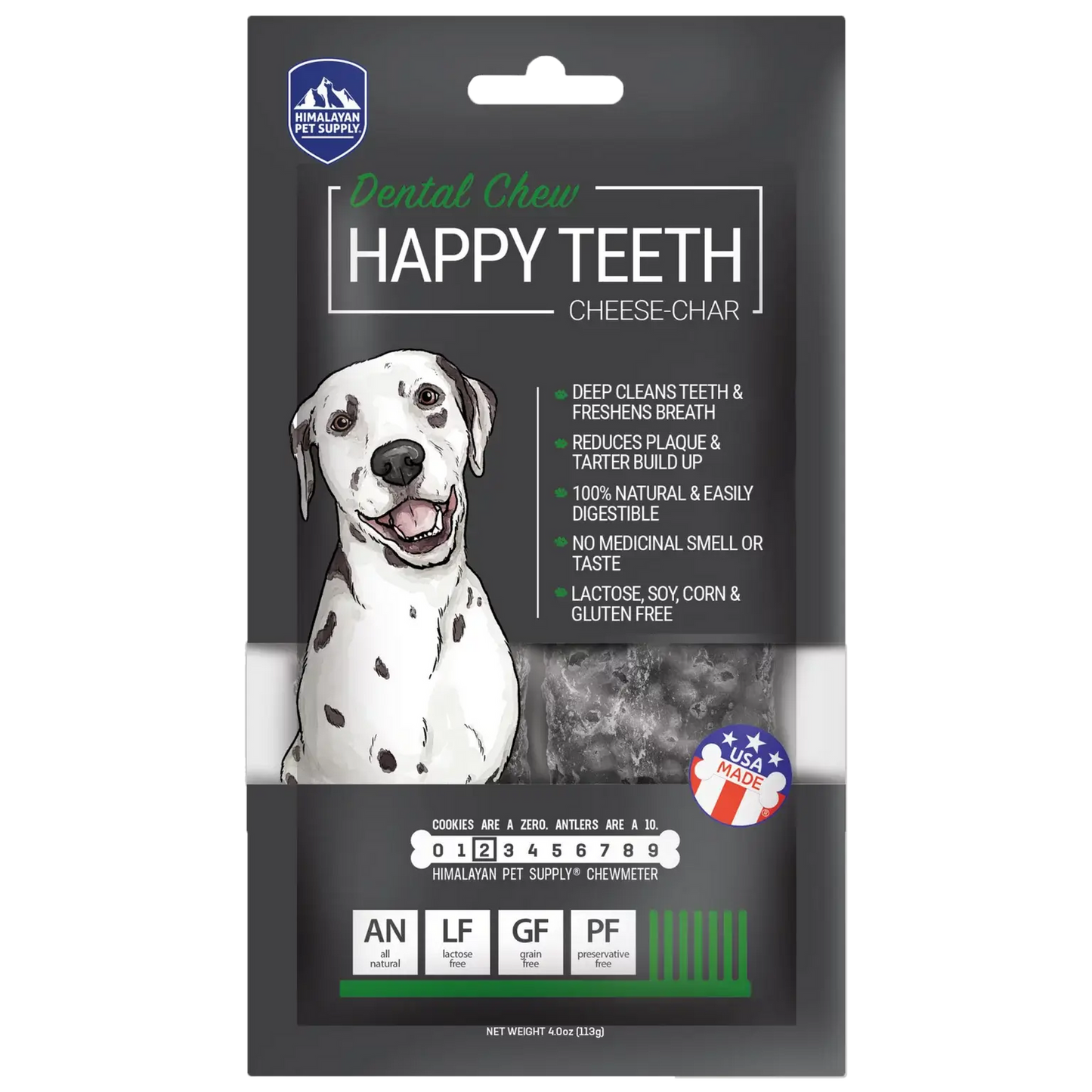 Himalayan Pet Cheese-Happy Teeth Char  Dental Chew