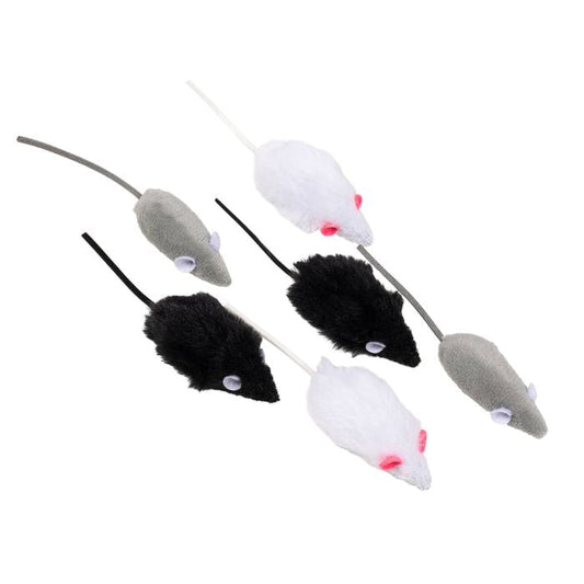 Happy Tails - Rattling Mice Cat Toys - 6 Pack