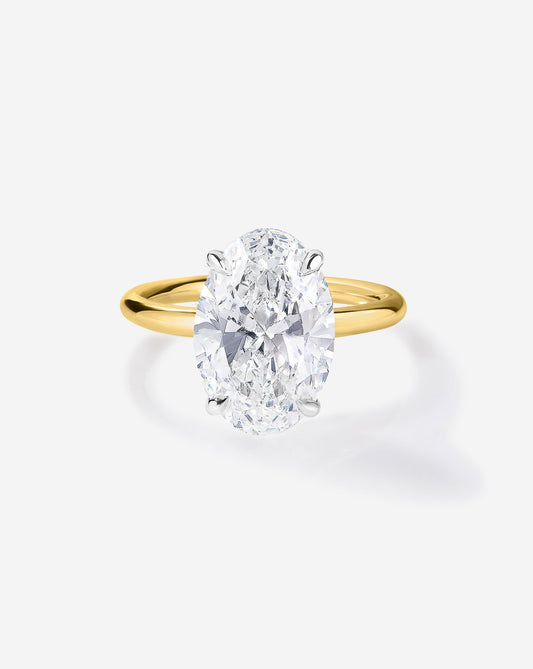 3.85 Oval Lab Diamond in Cloud Solitaire