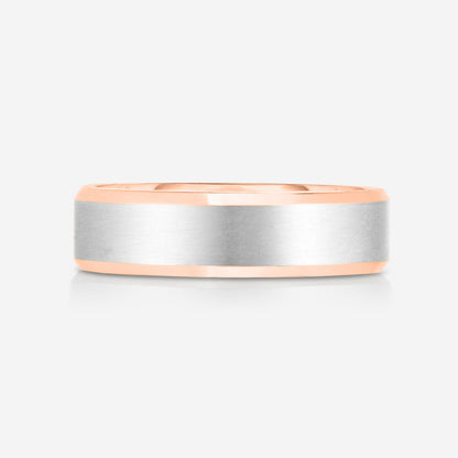 6 mm Contrast + Beveled Wedding Band