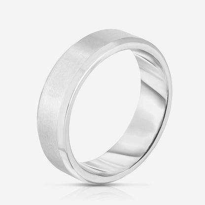 6 mm Contrast + Beveled Wedding Band