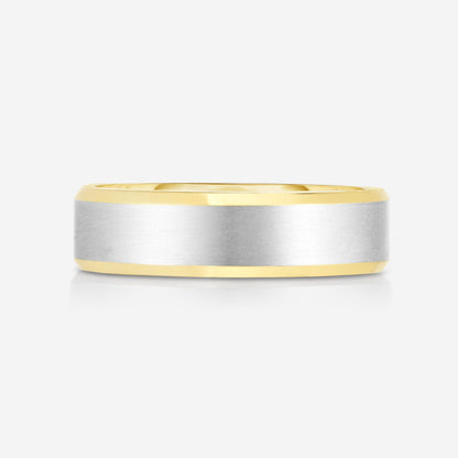 6 mm Contrast + Beveled Wedding Band