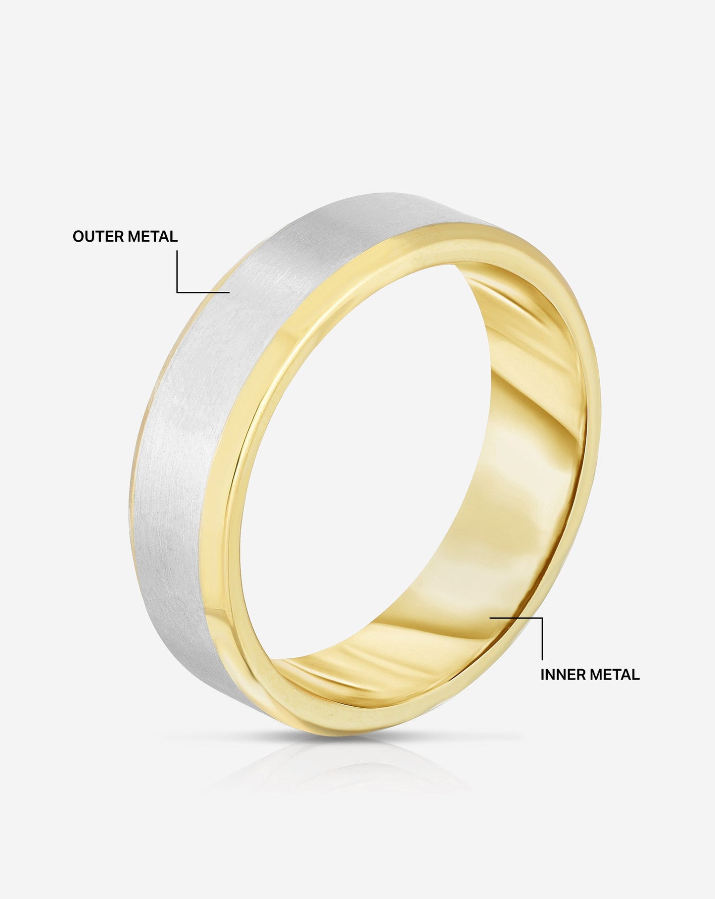 6 mm Contrast + Beveled Wedding Band