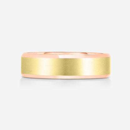6 mm Contrast + Beveled Wedding Band