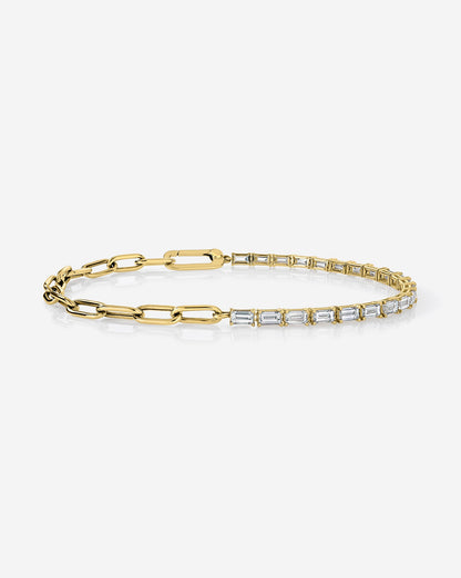 Baguette Lab Diamond Tennis Chain Bracelet