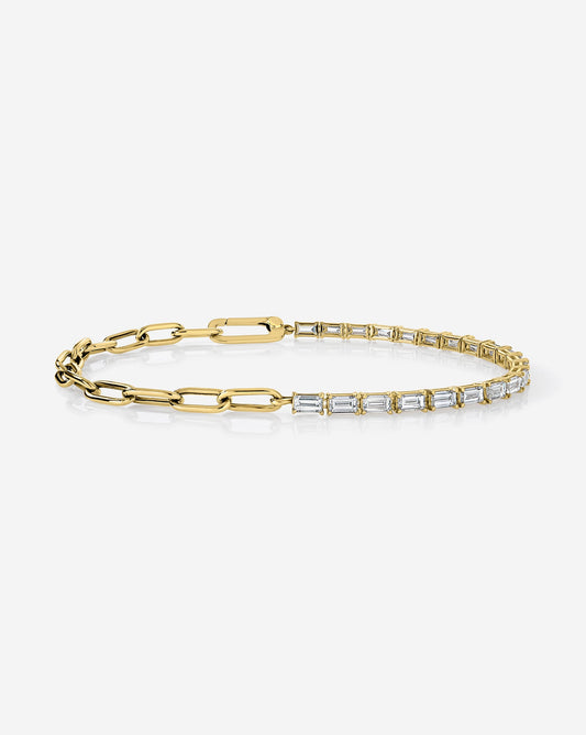 Baguette Lab Diamond Tennis Chain Bracelet