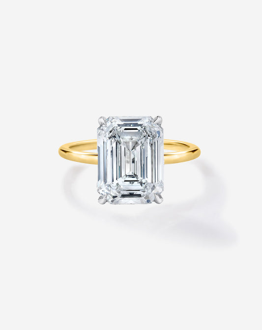 3.00 Emerald Lab Diamond in Whisper Thin® Hidden Halo