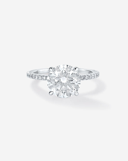 2.01 Round Brilliant Lab Diamond in Whisper Thin® Pavé Hidden Halo