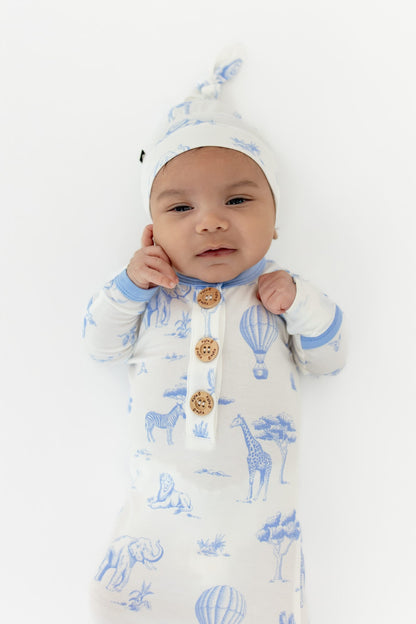 Knotted Gown with Hat Set in Toile Safari