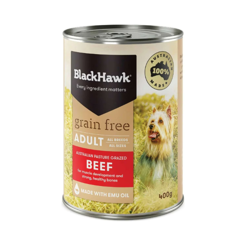 Black Hawk - Grain Free Beef Wet Dog Food 12x400g