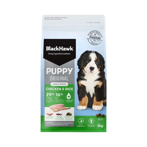 Black Hawk - Puppy Chicken & Rice Large Breed Dry Dog Food 3kg