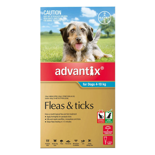 Advantix - For Medium Dogs 4 To 10Kg (Aqua)