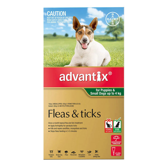 Advantix - For Small Dogs & Pups Up To 4Kg (Green)