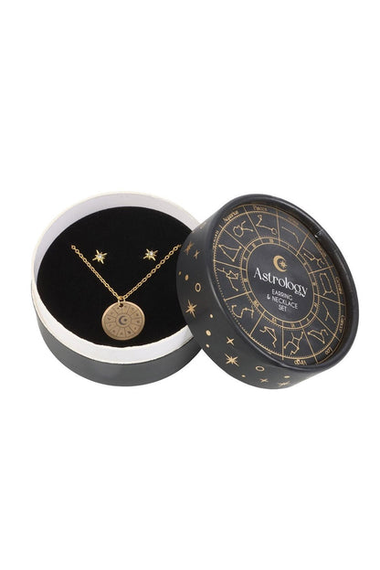 Astrology Wheel Earring and Necklace Set