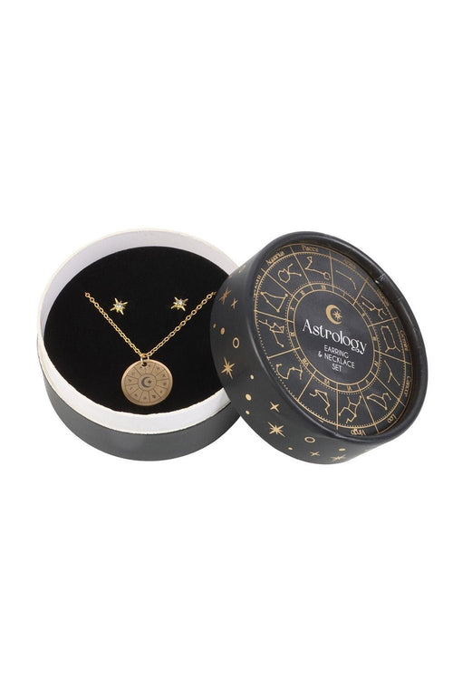 Astrology Wheel Earring and Necklace Set
