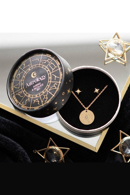 Astrology Wheel Earring and Necklace Set