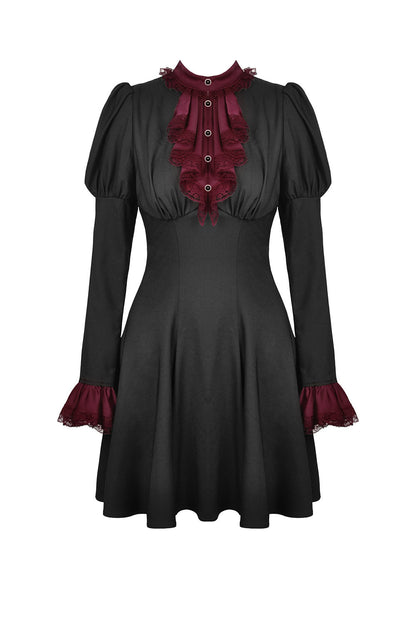 Autumnal Goth Ruffle Dress